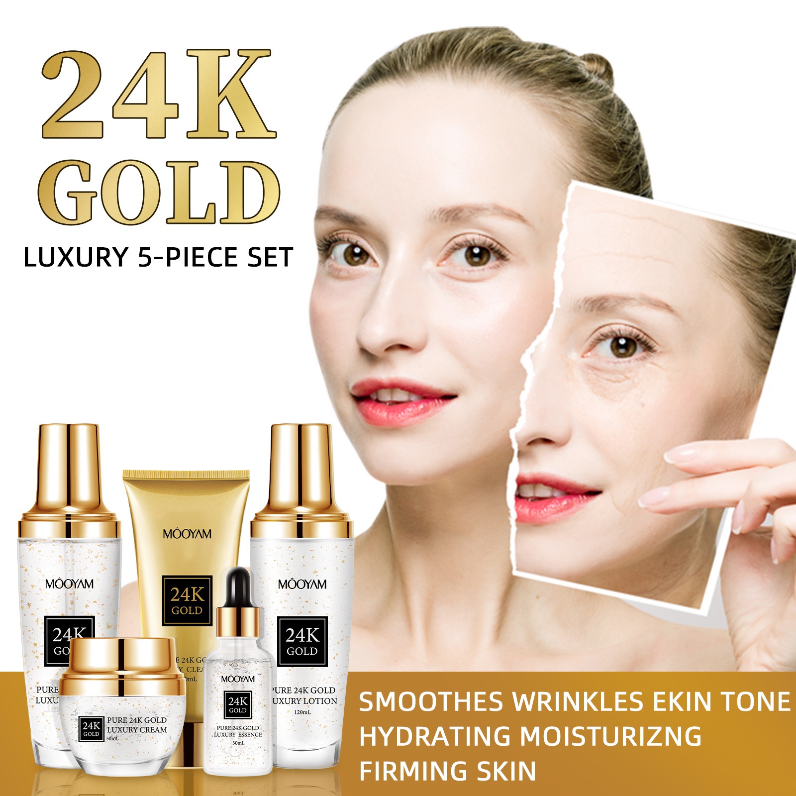 مجموعة مرطبة فاخرة من الذهب عي - مراجعة Luxury Skincare Kit وسعره